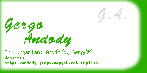 gergo andody business card